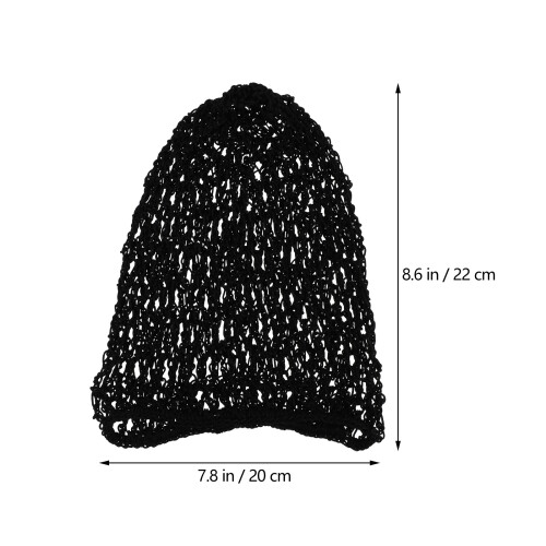 3Pcs Black Mesh Crochet Lady Hair Net Practical Polyester Cap 1