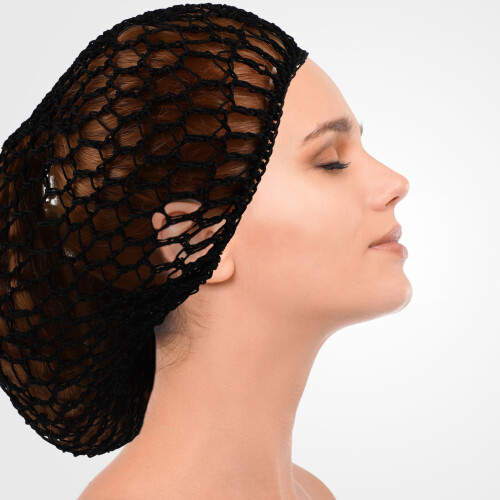 3Pcs Black Mesh Crochet Lady Hair Net Practical Polyester Cap 2