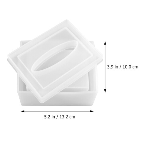 1Set Silicone Tissue Box Mold DIY Crystal Epoxy Storage Box for Home 1