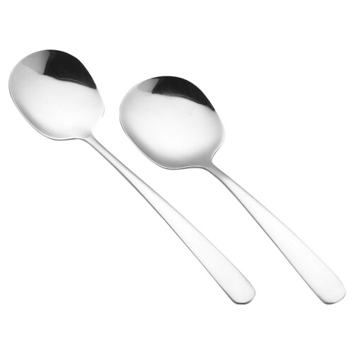2Pz Cucchiai Acciaio Cucina Servizio Resistente Design Semplice