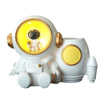 Multifunctionele Resin Penhouder Met Licht En Astronaut Thema