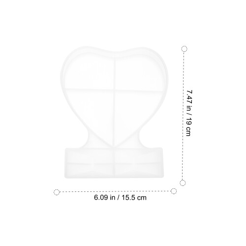 1Pc DIY Silicone Photo Frame Mold White Love Shape Epoxy Casting 1