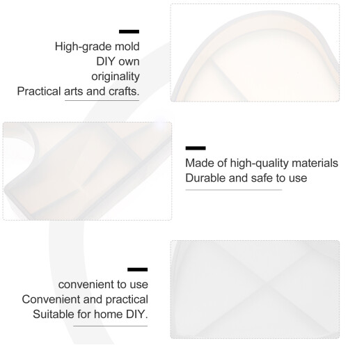 1Pc DIY Silicone Photo Frame Mold White Love Shape Epoxy Casting 2