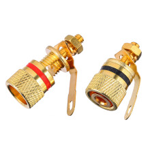 2St Gouden Speaker Connector Binding Post Voor Versterker En Subwoofer