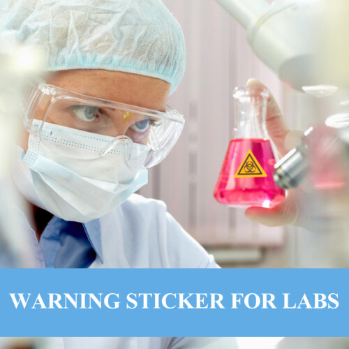 10Pz Decalcomanie Laboratorio Sicurezza Biosicurezza Nero Pz 2