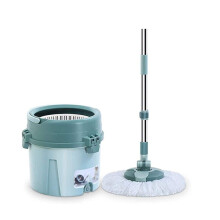 Spin Mop and Bucket 360 Spin Cleaning with Integrated Wringer, Non‑Scratch Microfiber Wet Mop for Hardwood Floors (OneColor)