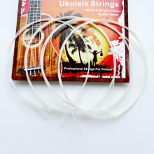 White Nylon Tenor Ukulele Strings 750mm Scale Set with Warm Balanced Tone and Smooth Fingering