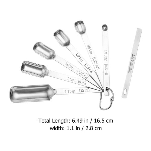 7Pz Set Cucchiai Acciaio Argento Utensili 1