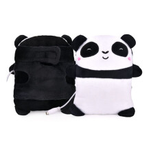 USB Heated Fingerless Gloves Cute Panda Plush Hand Warmers for Office Laptop Typing Comfort