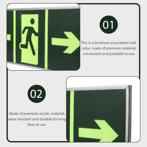 2St Duurzaam Acryl Exit Sticker Groen Nooduitgang Indicator 2