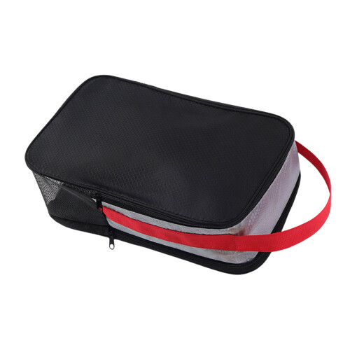 Oxford Polyester Golf Shoe Bag With Double Compartments-Red