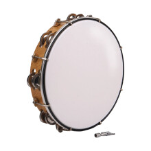 10 inch Dubbele Rij Bells Tamboerijn Tafelbel- licht houtnerf