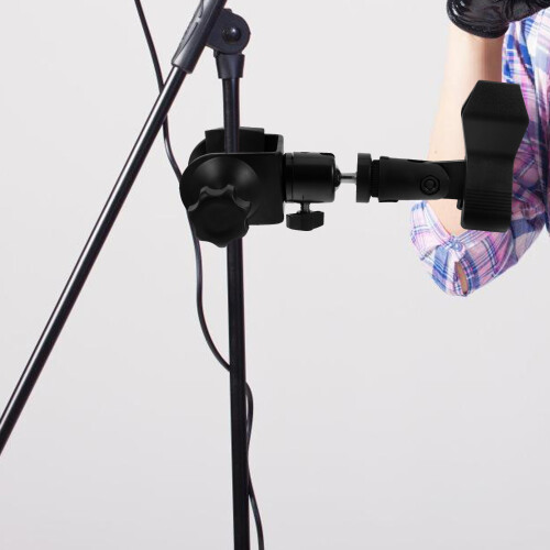 1Set Clip Microfono Di E Metallo Nero Per Stand E Monitor 2