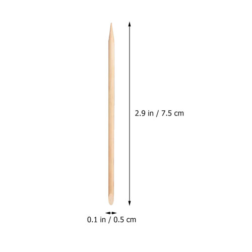 100Pz Bastoncini Per Unghie in Legno Khaki, Cuticole 1