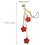 2Pz Auricolare in Lega Rosso Con Charm Fiore Per Smartphone 2