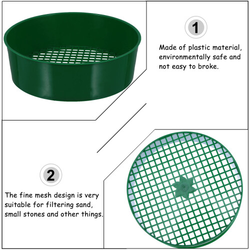 5Pz Strumento Giardino Setaccio PP Verde Per Compostaggio 2