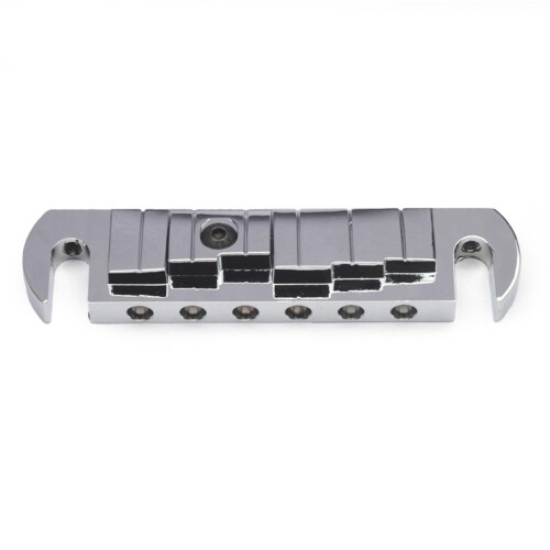 6 String Electric Guitar Bridge Tailpiece Silver Replacement Parts with Neutral Metallic Finish 2