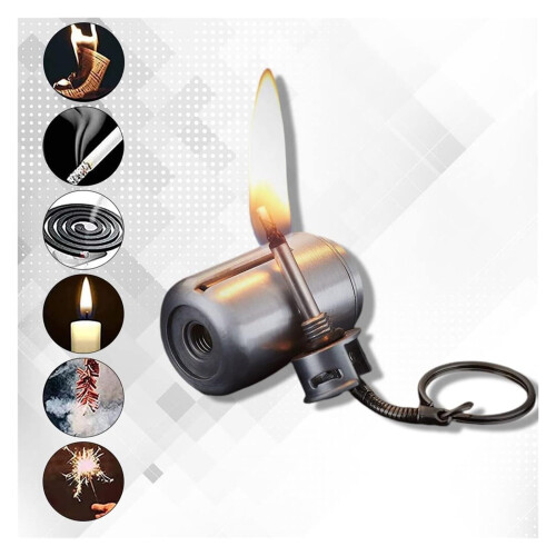 Waterproof Permanent Match Keychain with Windproof Ignition, Reusable Magnesium Core Fire Starter Lighter A.3 1