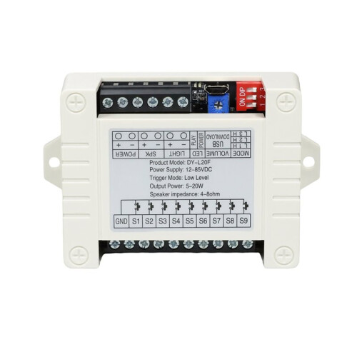 12-85V One-to-One Trigger Audio Player 9 Channels Segmented Announcement Voice Control Module 8MB Memory Low Level