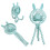 Mini Stroller Fan 500mAh Blue ABS Clip LED 3-speed 16