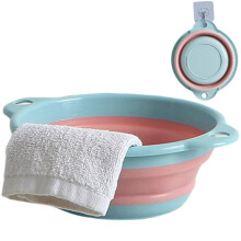 Collapsible Wash Basin Medium Blue – Folding Plastic Basin for Kitchen, Camping, Home Use, SpaceSaving Design