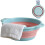 Collapsible Wash Basin Medium Blue – Folding Plastic Basin for Kitchen, Camping, Home Use, SpaceSaving Design 1