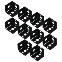 10Pcs Sturdy Black Iron Corner Braces L Brackets for Repair
