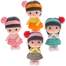 4Pcs PVC Girl Decor Miniature Statue for Cake and Office Use