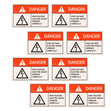 Raindrops 8 Pcs Emergency Warning Sign Anti-Electric Shock Label