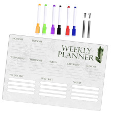 1 Set Reusable Weekly Write Board Desk Dry Erase Board With Pen