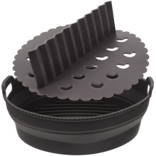 1Set Non-Stick Silicone Air Fryer Pot Light Grey Reusable Baking Tray