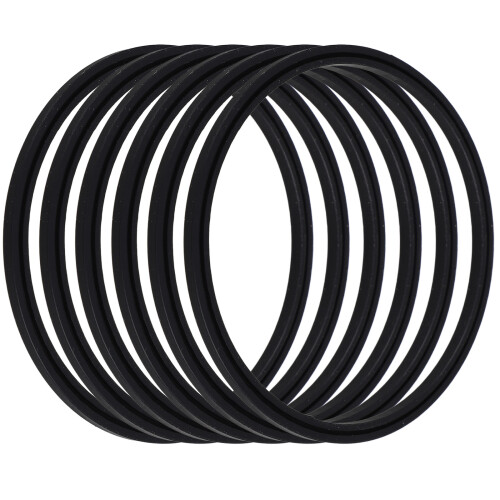 6pcs Silicone Lid Ring For Cup Sealing Black Back To School