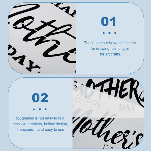 12Pz Stencil in Pet Bianco Per Bambini Per E Lavori 2