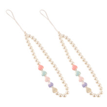 2pcs Pearl Phone Wrist Strap Imitation Pearl Anti-Lost Durable