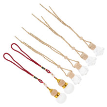 6Pcs Glass Car Hanging Diffuse Bottles Assorted Color Perfume Pendant