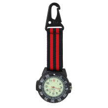 Red Carabiner Digital Dial Watch Nylon Strap Backpacker Watch