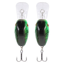 2Pcs Lightweight Green Professional Fake Fishing Lures Durable ABS