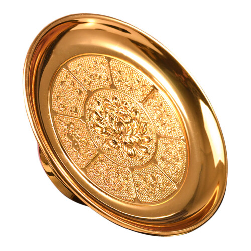 zinc alloy fruit serving tray storage golden
