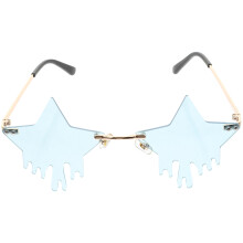 1Pair Sunglasses Sky-Blue Frameless Funny Party Eyeglass Props