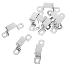10Pcs Silver Square Tube Clamps Stainless Steel U-Shaped Brackets