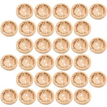 2Packs Small Wooden Buttons for Sewing DIY Crafts Light Yellow Wood