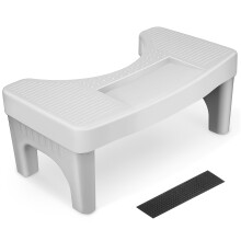 Toilet Foot Stool Grey Pp Non-Slip Pad Easy To Clean Durable