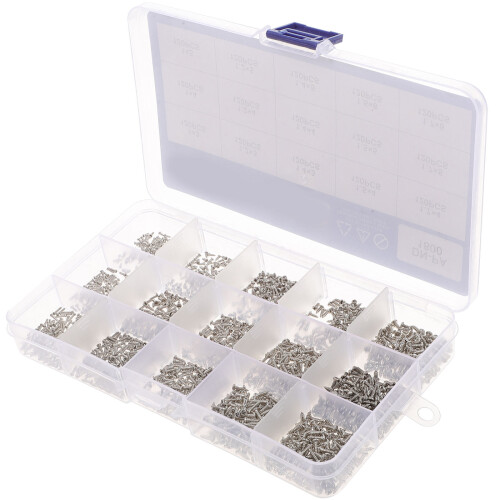 1Set Silver Self-Tapping Screws Kit Carbon Steel Assortment for DIY