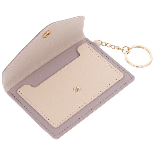 Light Grey Coin Purse Keychain Small Wallet for Women