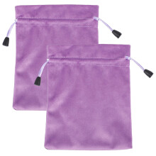2Pcs Smooth Flannel Drawstring Jewelry Bag For Storage And Gift