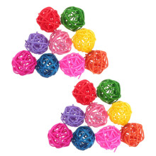 20Pcs Colorful Rattan Chew Balls for Small Pets Rabbit Hamster Toy