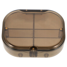 Practical Grey Plastic Portable Medicine Storage Case