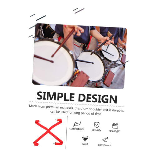 Adjustable Marching Snare Drum Strap with Wide Shoulder Support and Secure Hook Sling for Parade Use 2
