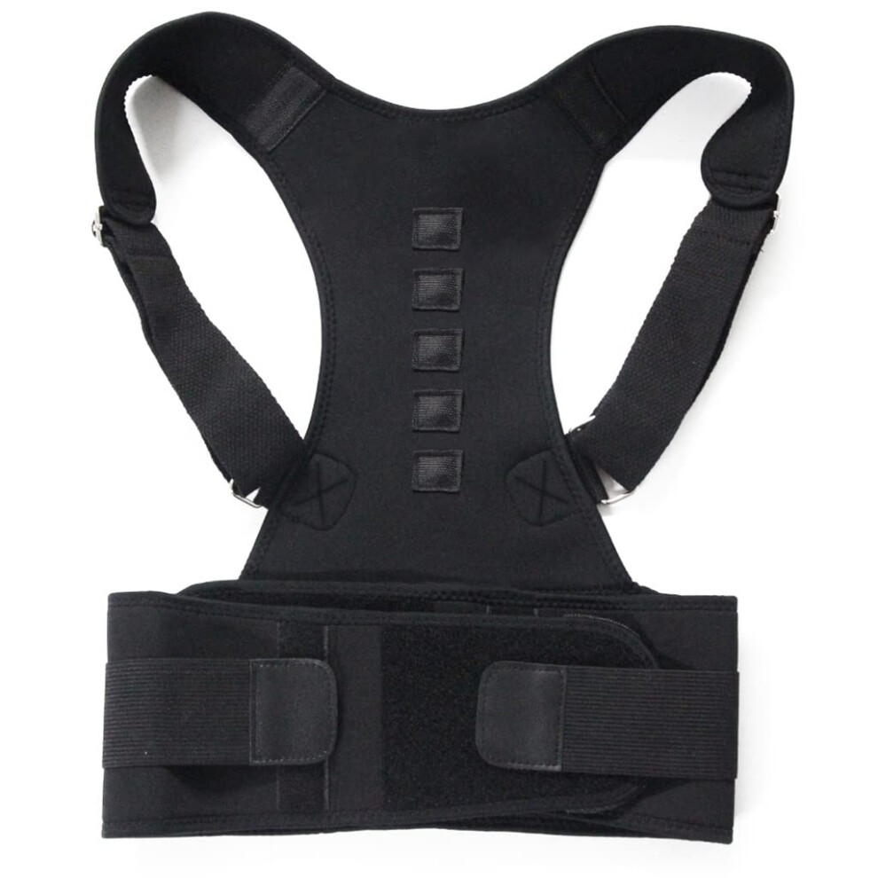 Black Adjustable Posture Corrector Back Support Belt For Pain Relief Ergonomic Brace Xl