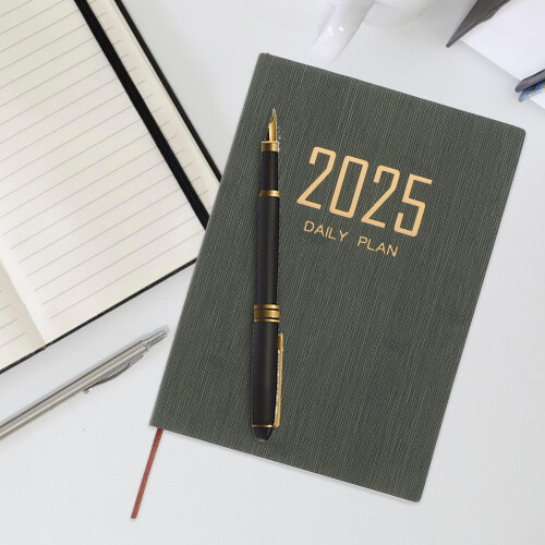 Agenda Journalier Noir Multi-Fonction PU Pour 2